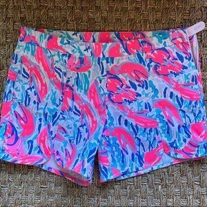 Lilly Pulitzer Cosmic Coral Cracked Up Shorts 0